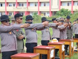 Polres Melawi Gelar Latihan Menembak di Lapangan Tembak Brimob Batalyon C Pelopor Sintang