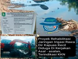 Proyek Rehabilitasi Jaringan Irigasi Rawa Dir Kapuas Kecil Diduga Dikerjakan Asal-Asalan, Terindikasi KKN dan Rugikan Keuangan Negara