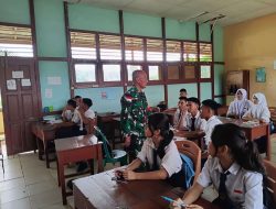 Perkuat Nasionalisme di Tapal Batas, Babinsa Puring Kencana ‘Bakar’ Semangat Siswa SMPN 01 Sui Antu