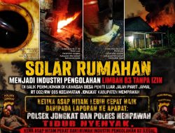 Solar Rumahan di Balik Permukiman: Ketika Asap Hitam Lebih Cepat Naik daripada Laporan ke Aparat, Diduga Polsek Jongkat Dan Polres Mempawah Tidur Pules Terkena Asap Kemenyan 