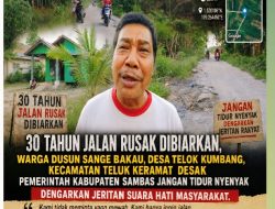30 Tahun Jalan Rusak Dibiarkan, Warga Dusun Sange Bakau Desak Pemerintah Sambas Jangan Lelap Tertidur: Dengarkan Jeritan Suara Hati Kami !!!