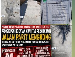 Dugaan Cacat Mutu Proyek Jalan Parit Lengkong, Publik Minta Audit Teknis Menyeluruh !!!