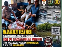 Masyarakat Desa Kubu Desak KPK, Kejagung, dan Mabes Polri Turun Tangan, Dugaan Penjualan Lahan Mangrove Dinilai Mandek, Kinerja Aparat Penegak Hukum di Kalbar Dipertanyakan ???