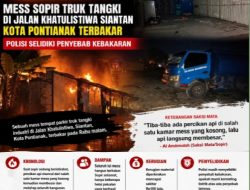 Diduga Berawal dari Percikan Api, Mess Sopir Truk Tangki di Siantan Ludes Terbakar, Polisi Lakukan Penyelidikan