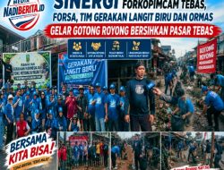 Sinergi Forkopimcam Tebas, FORSA, Tim Gerakan Langit Biru dan Ormas Gelar Gotong Royong Bersihkan Pasar Tebas