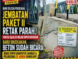 Baru Selesai Dikerjakan, Jembatan Paket II Retak Parah: Proyek Rp10,18 Miliar Dipertanyakan, Beton Sudah Bicara