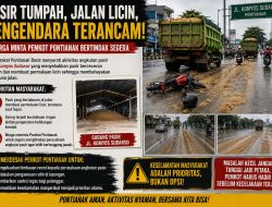Bukan Truknya, Tapi Pasir yang Tumpah Jadi Ancaman Pengendara di Jalan Komyos Sudarso