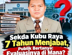 Sekda Kubu Raya 7 Tahun Menjabat, Publik Bertanya: Evaluasinya di Mana?