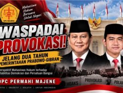 Jelang Dua Tahun Pemerintahan Prabowo–Gibran, Ketua DPC PERMAHI Majene Ajak Masyarakat Waspadai Provokasi dan Hoaks